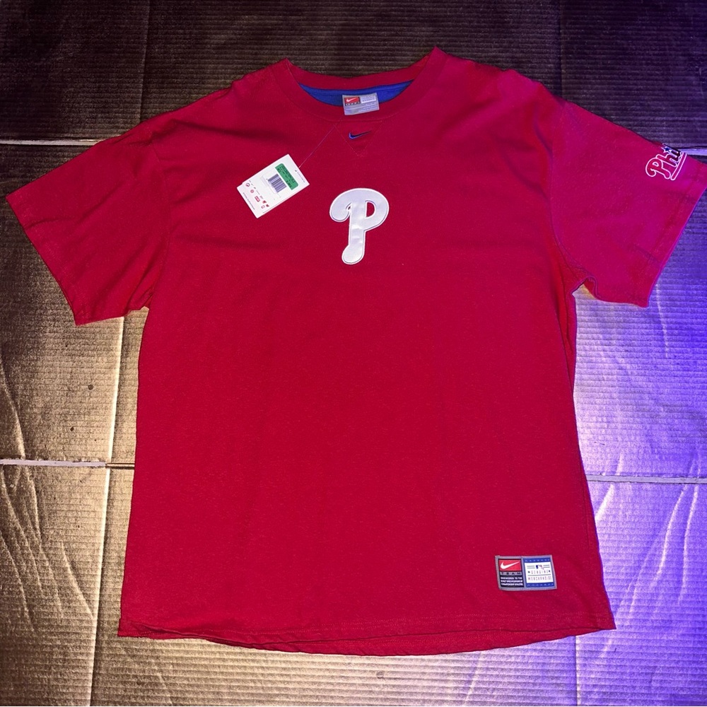 Y2K center check dead-stock Phillies shirt